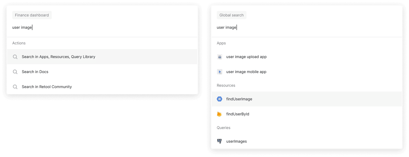 Concept with global search as a separate modality