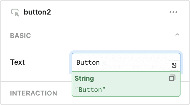 Editing a component property in Retool, which can blur the lines between actions and content