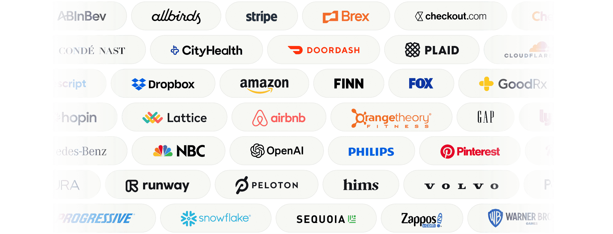 A grid of Retool customer logos