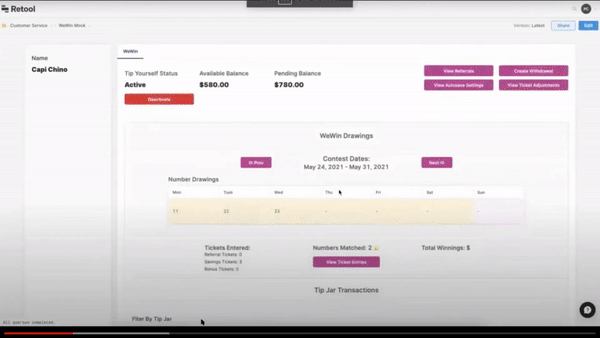 Earnin's Retool app