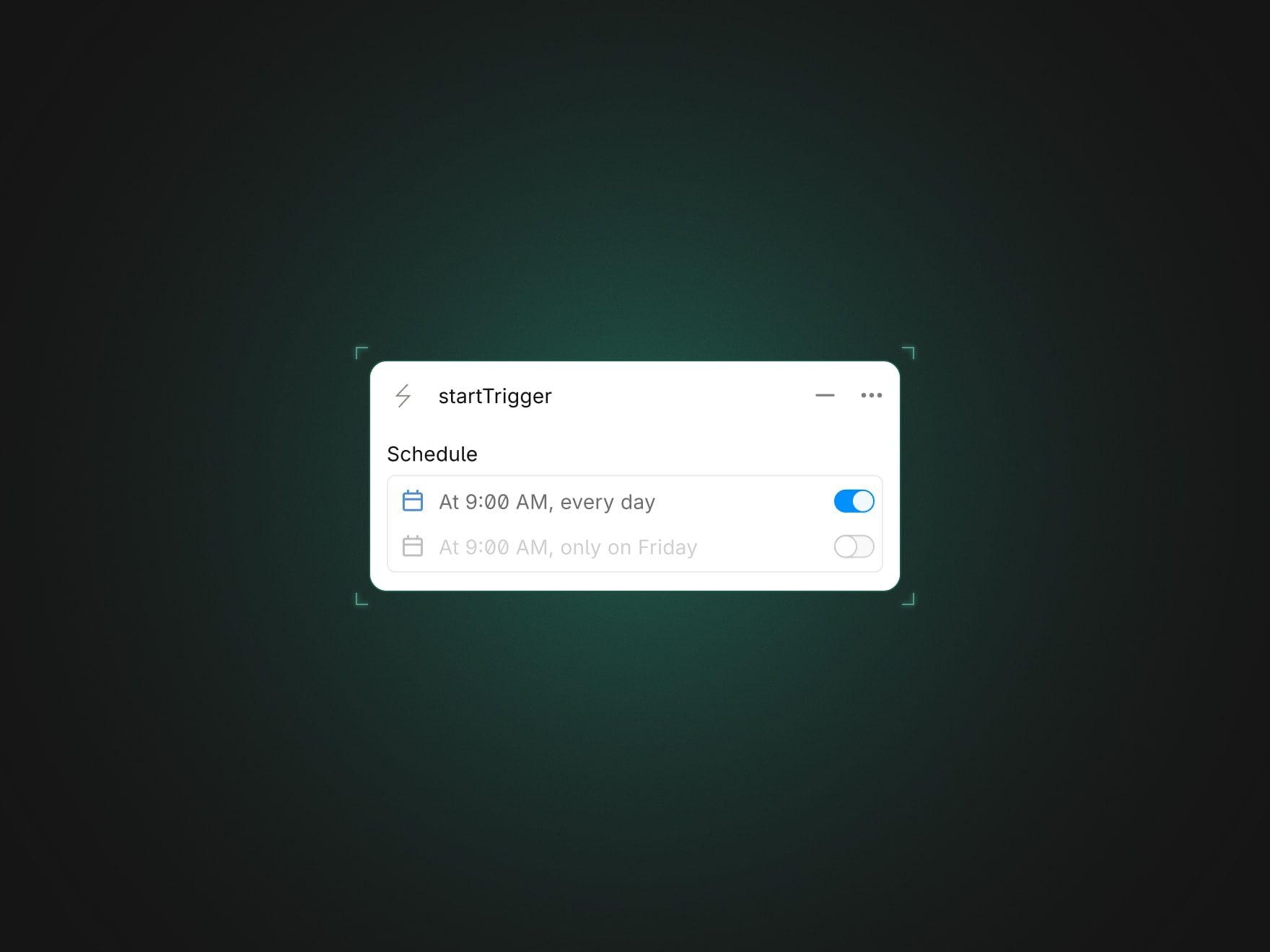 Screenshot of a trigger starting a workflow