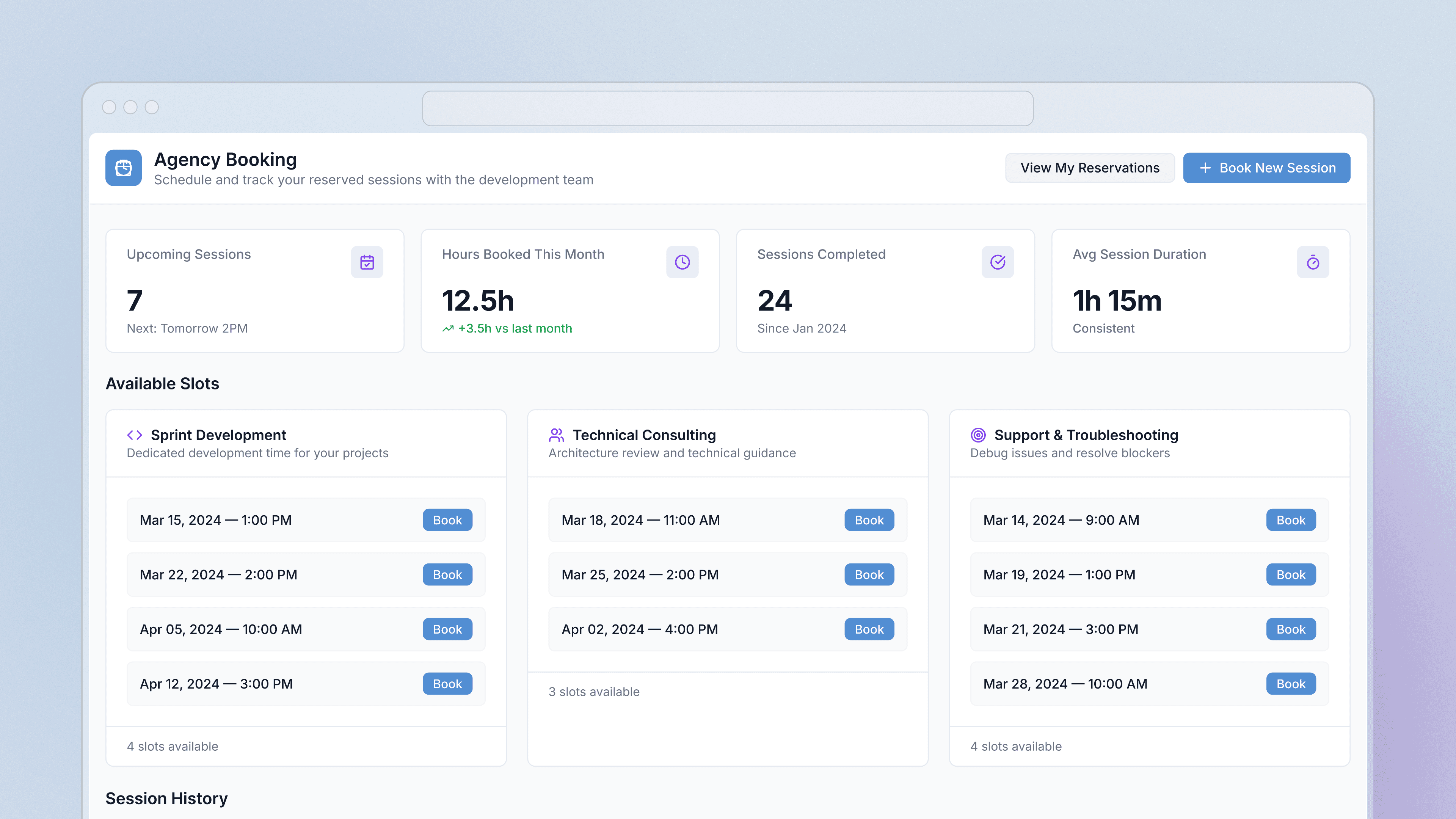 Calendar booking tool