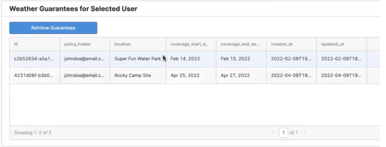 Screenshot of Retool UI