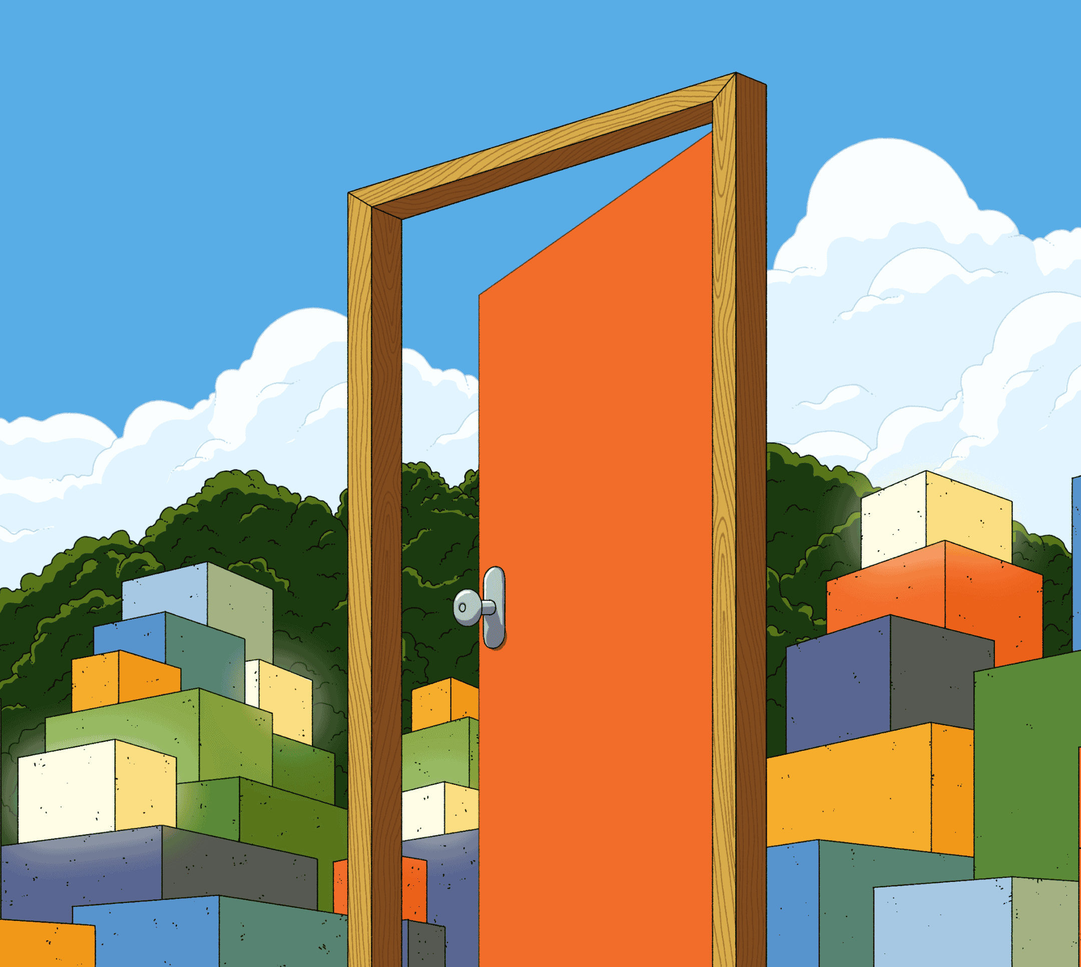 An image of a door leading to the world of Retool