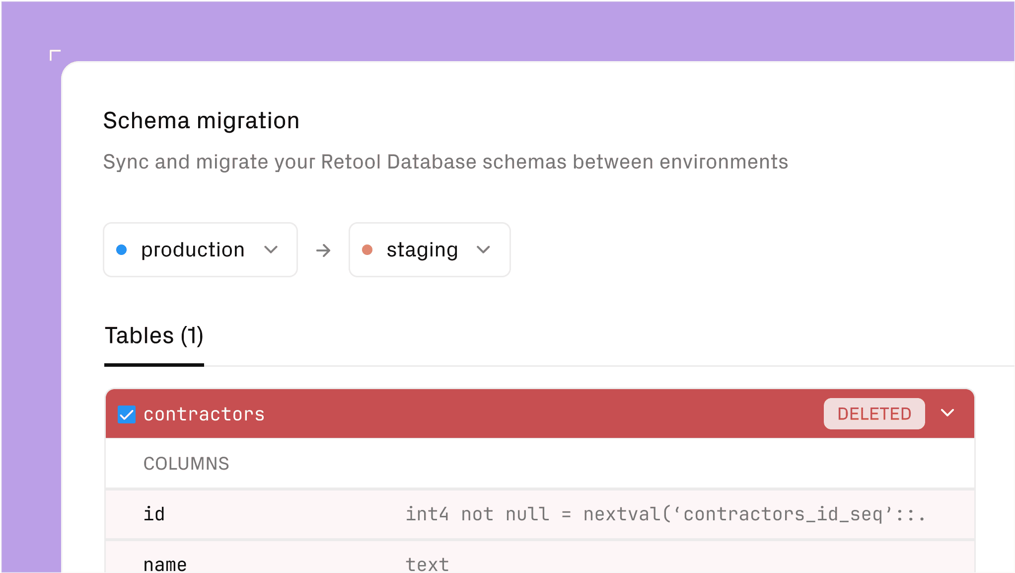 Inspect and release schema changes