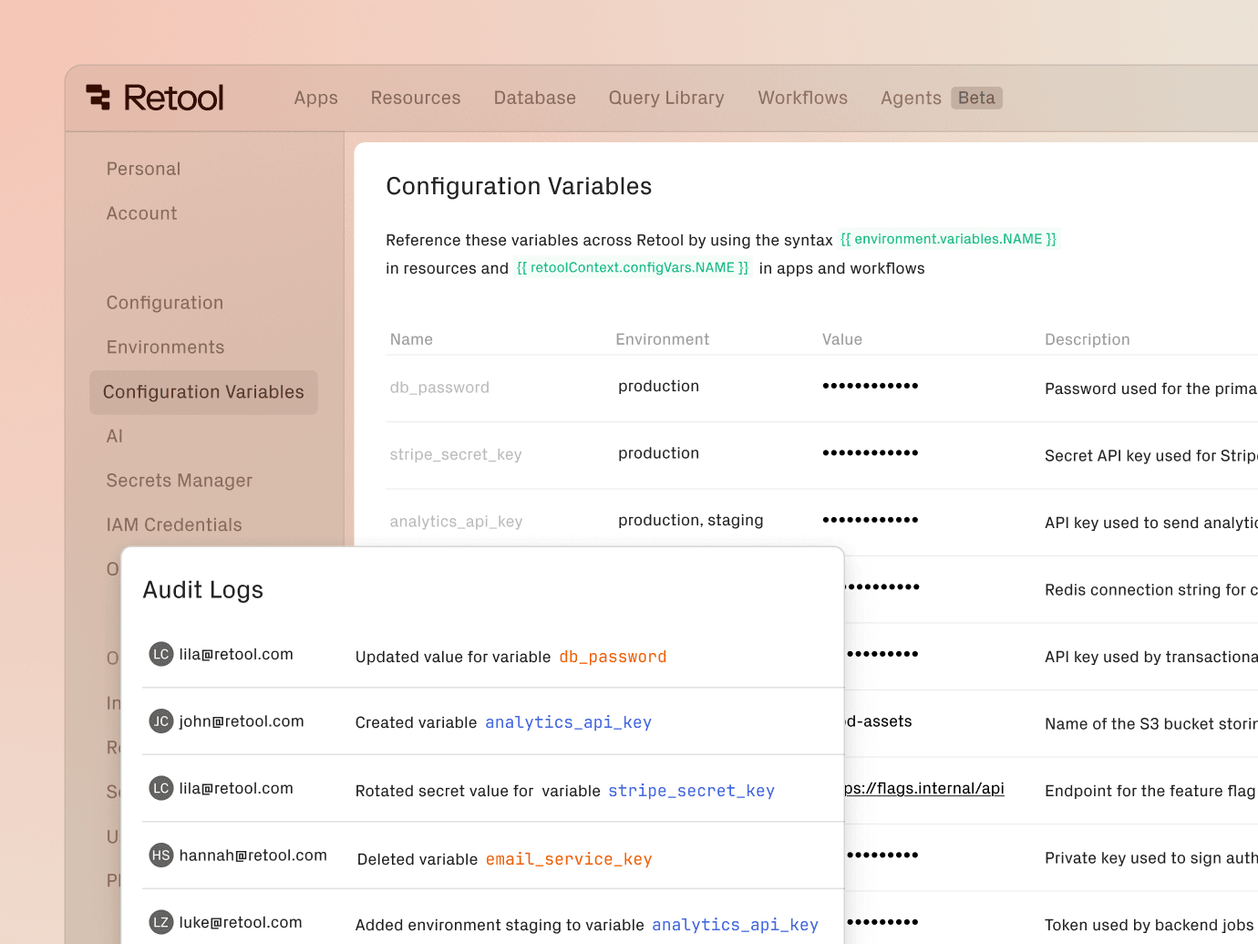 Screenshot of Retool UI showing a customer dashboard