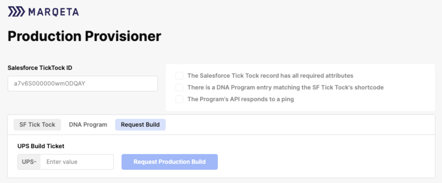 Marqeta's custom Retool app decreases the time it takes to onboard a new customer, accelerating time-to-value.