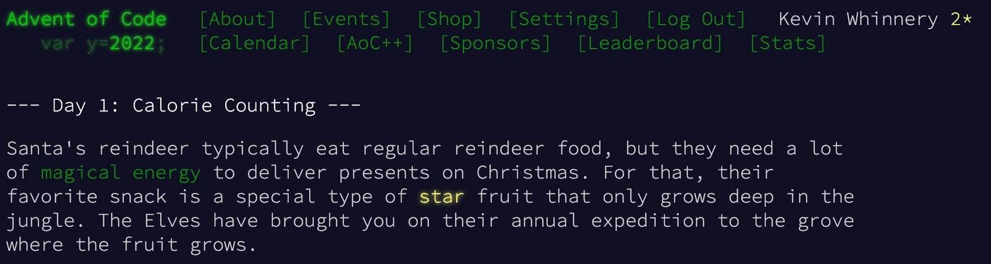 Another thrilling Advent of Code adventure begins!