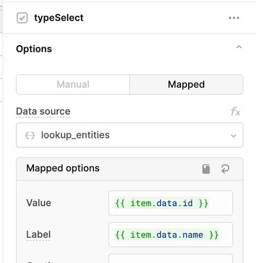 Updating the Value and Label fields