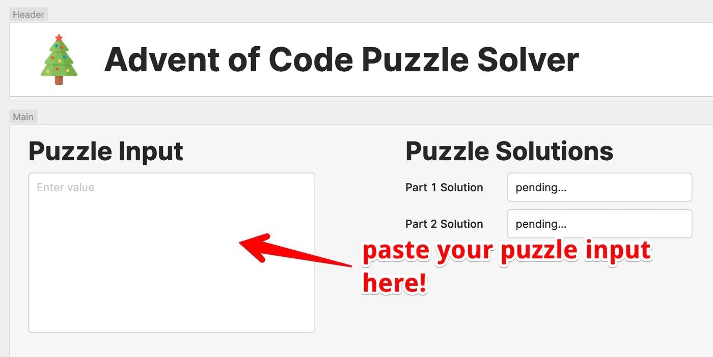 Paste your unique puzzle input in this text field to get started