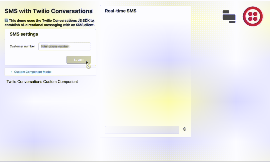 An SMS app for a customer support team utilizing the Twilio conversations JS SDK and our Twilio integration. Check out this app in our app exchange here, as well as a YouTube tutorial!