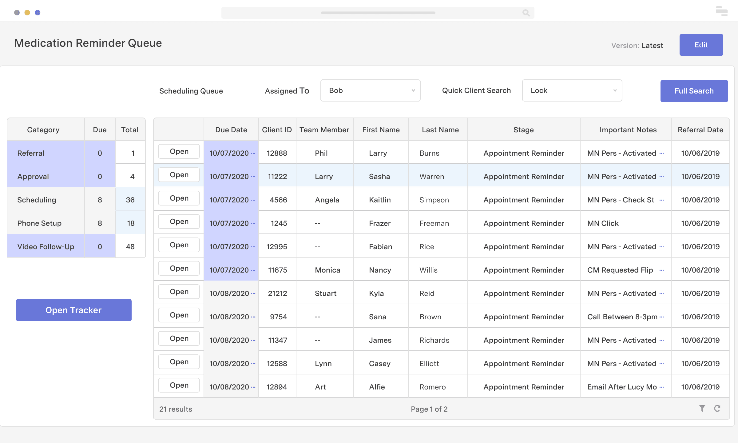 Medication fulfillment dashboard