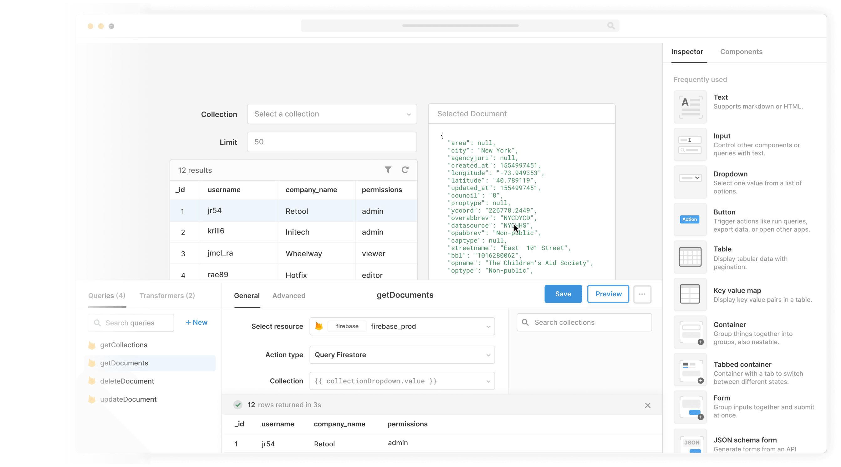 A fast and simple Firestore dashboard