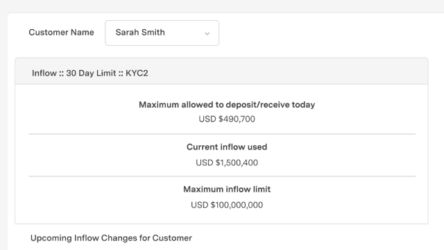 feature for Account limits calculator